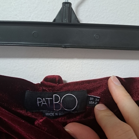 PatBO Slim velvet trouser burgundy 2 - Picture 10 of 12